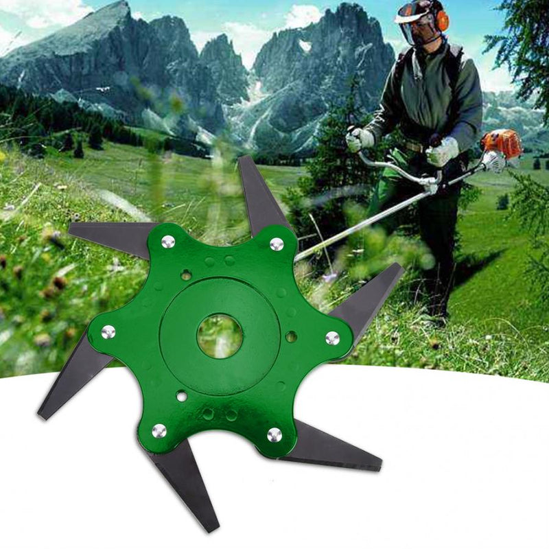 Updated Grass Trimmer Head 6 Teeth Blade Trimmer Head Brush Cutter Blade for Lawnmower Green Yellow