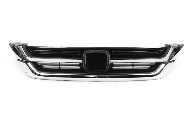 Front bumper Hood Upper Lower Mesh Chrome Grille For Honda CRV CR-V 2010-2011