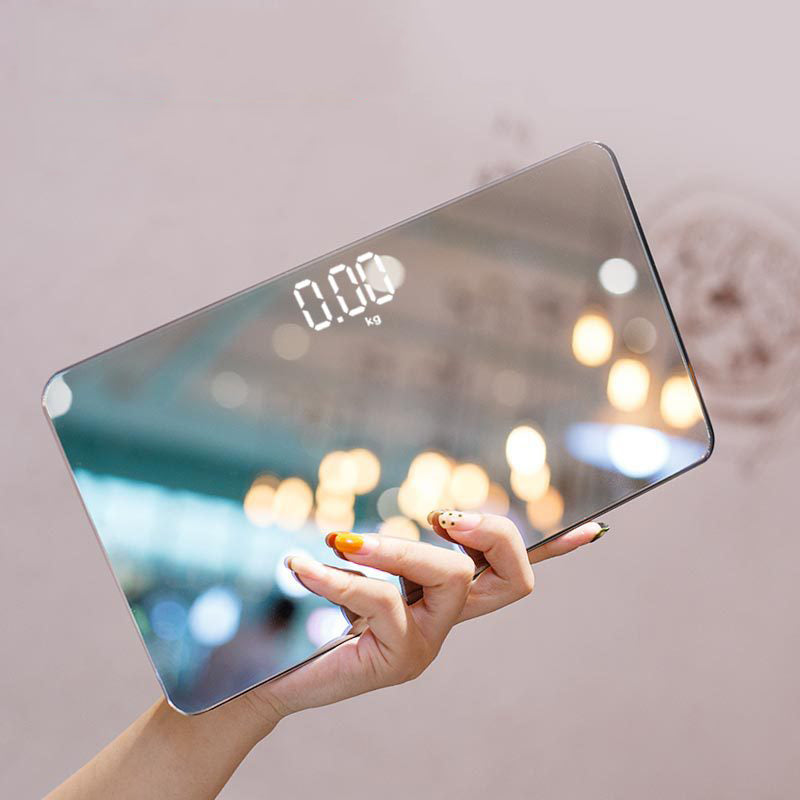 KCASA 0506 LED Weight Scale Mirror Surface Scales Household Electronic Scale Mini Health-Moniroring Scales