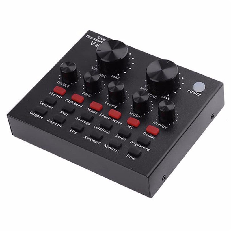 Bakeey V8 Sound Card Audio External USB Headset Microphone Live Broadcast Sound Card for Phone Computer PC Live Sound