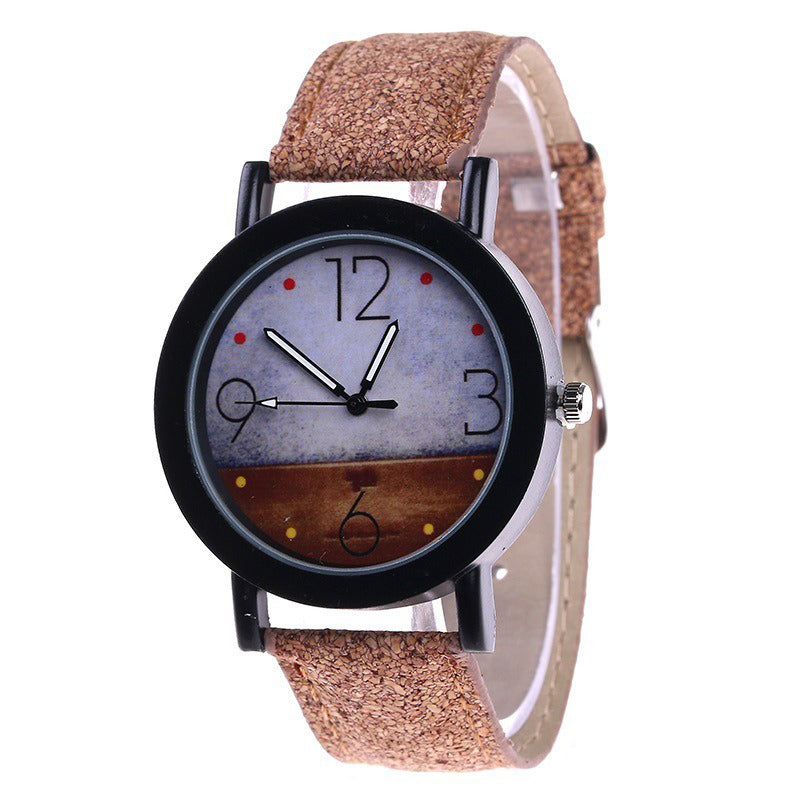 Fshion Women Watch Color Dial Retro Quartz Watch