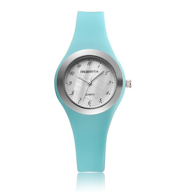 REBIRTH RE091 Casual Style Women Wrist Watch Silicone Soft Band Quartz Watches