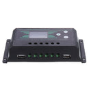 PWM 10/20/30A 12V/24V Auto Solar Charge Controller LCD Dispaly Battery Charge Solar Controller Dual USB Port 2.5A with Backlight