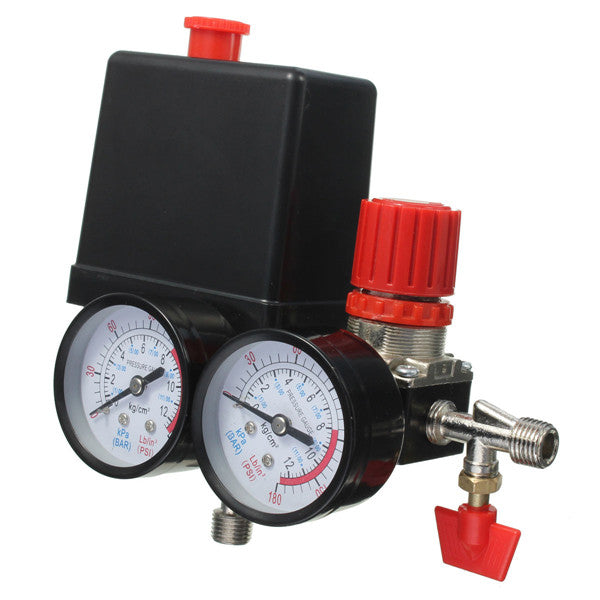Air Compressor Pressure Valve 180PSI Gauges Regulator Pump Control Switch
