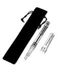 Wingsung 698 Piston Transparent Fountain Pen 0.38/0.5mm Fine Nib For Office School With Storage Bag