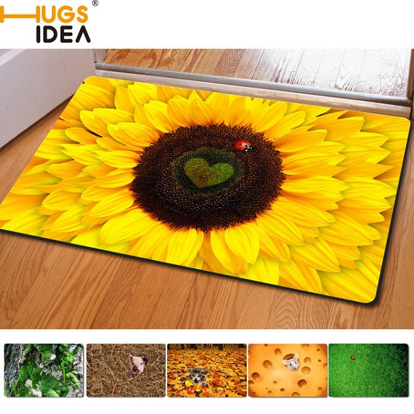 3D Entrance Door Mats Funny Rubber Doormat Fashion Trap Printed Kitchen Rugs