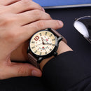 MINI FOCUS MF0154G Military Style Calendar Color Dial Men Wrist Watch Leather Strap Quartz Watch