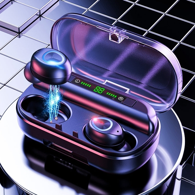 TWS Wireless bluetooth 5.0 Earphone LED Digital Display 3500mAh CVC8.0 Noise Cancelling IPX7 Waterproof Headphone with Mic