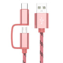 Bakeey 2 In 1 2.4A Type C Micro USB Fast Chaarging Data Cable For Huawei P30 Pro Mate 30 Xiaomi Mi9 9Pro S10+ Note 10