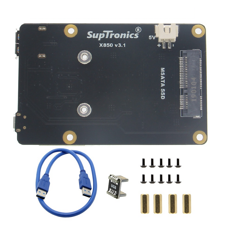 Upgraded Version V3.1 X850 mSATA SSD Storage Expansion Board For Raspberry Pi 3 Model B / 2B / B+