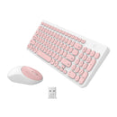 Ultra Silent Thin 2.4GHz Round Keycap Wireless Keyboard and Mouse Set Kit for Desktop Notebook