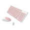 Ultra Silent Thin 2.4GHz Round Keycap Wireless Keyboard and Mouse Set Kit for Desktop Notebook