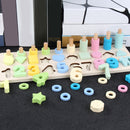 Preschool Learning for Montessori Math Toys Counting Board Digital Shape Pairing
