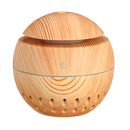 USB Mini Wood Grain Air Humidifier Aroma Essential Oil Diffuser 7 Colors LED Lights