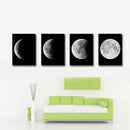 Miico Hand Painted Four Combination Decorative Paintings Gradient Moonlight Wall Art For Home Decoration