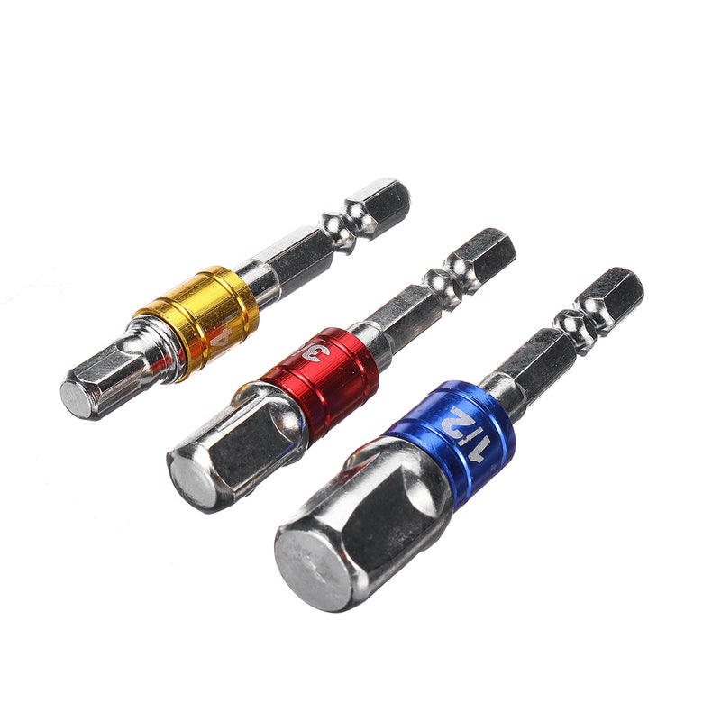 7Pcs Extension Bar Impact Socket Square Hex Shank Socket Adapter Drill Bit