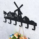 6 Hooks Wall Mounted Door Coat Cloth Hook Hat Rack Robe Decor Hanger Holder