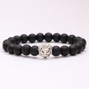 Ethnic Lion Matte Black Beads Bracelet Black Bead Bracelet For Men