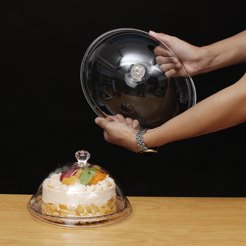 Transparent Cake Stand Dome Lid Cover Cup Cake Pastry Food Display Serving Plate