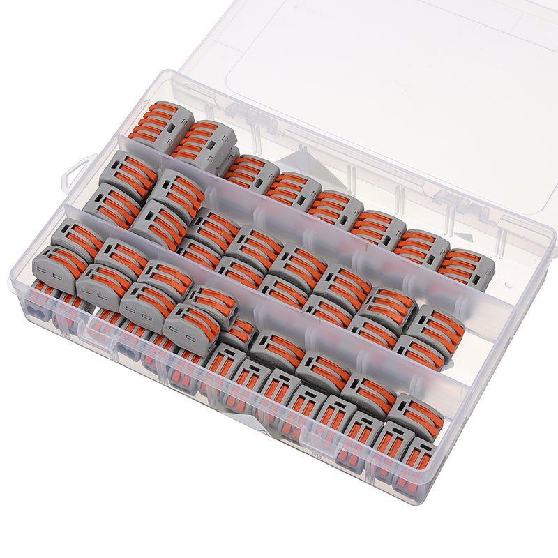 Excellway 60Pcs 2/3/5 Holes Spring Conductor Terminal Block Electric Cable Wire Connector