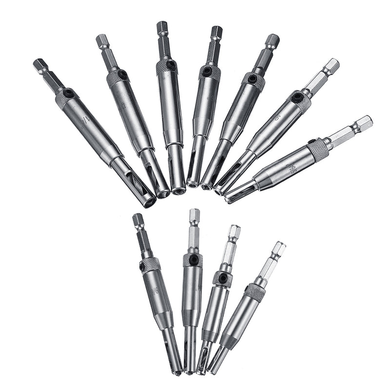 4pcs 7pcs Door and Window Hinge Hole Opener Woodworking Puncher Tool Hex Shank Drill Kit