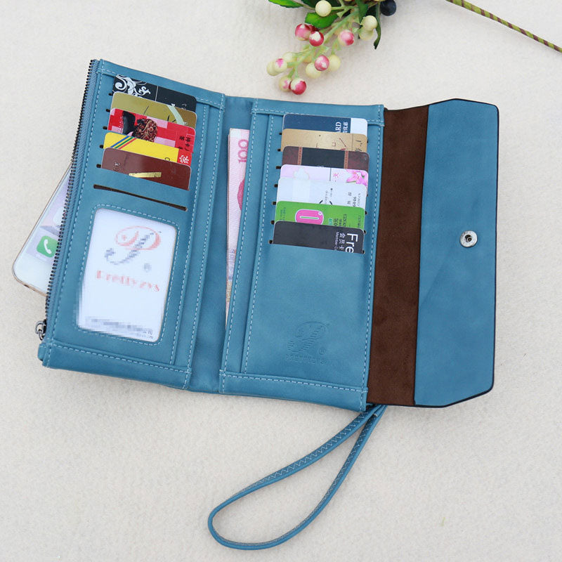 New Fashion Buckle Women's Long Wallet Women's Clutch Phone Wallet Bag