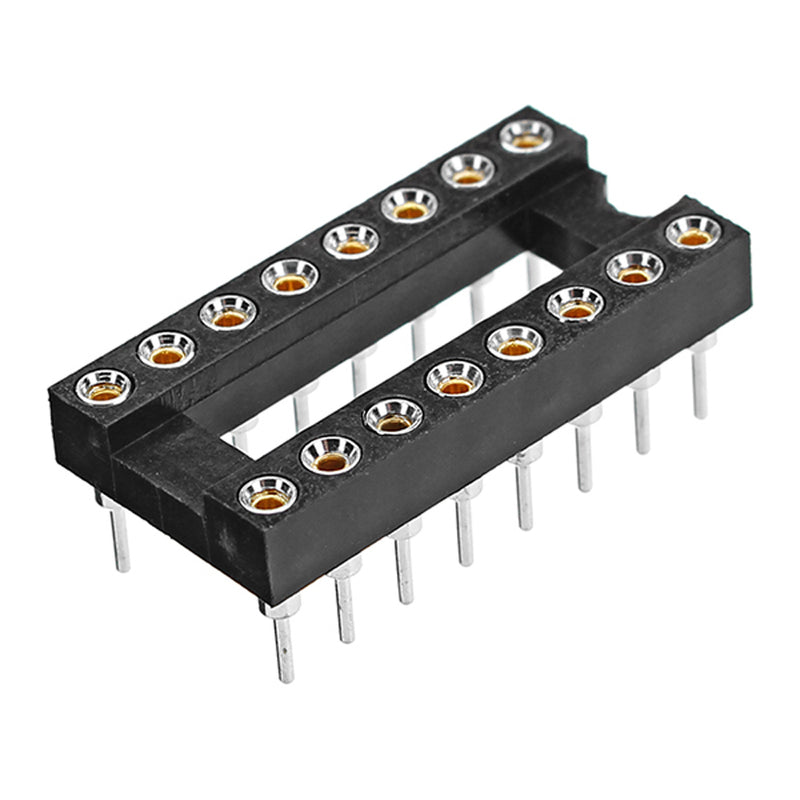 50pcs 16 Pins 2.54mm DIP Straight Plug Double Row Circular Hole IC Socket Connector Adapter