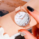 GAIETY G574 Colorful Rose Gold Steel Band Ladies Wrist Watch Ultra Thin Quartz Watch