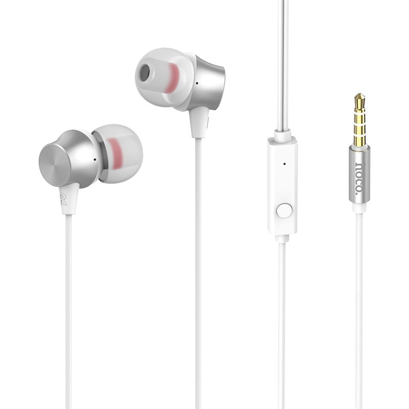 HOCO M51 3.5mm Wired Control Earphone Metal Deep Bass Stereo Earbuds In-ear Sport Headphone with Mic