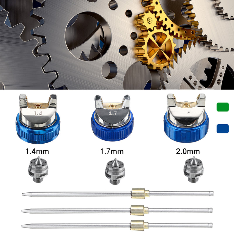 1.4/1.7/2.0mm Needle Nozzle Air Cap Set for HVLP LVLP HP Spray Guns Supplies Cars Painting Arts Crafts Model DIY Repair Tool