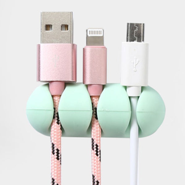 2Pcs Self-adhesive Data Cable Line Organizer Clip 3 Slot Silicone Wire Cable Holder Cable Management