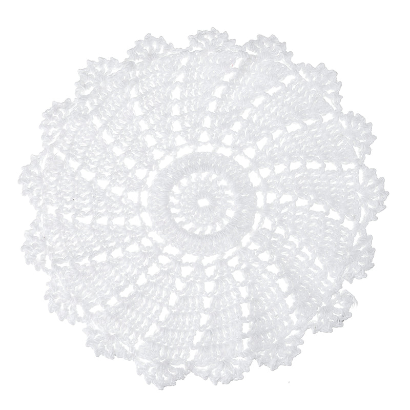 10Pcs/Set Hand Crocheted Doilies Cotton Woven Round Cup Dish Table Tablecloth Placemat Decorations