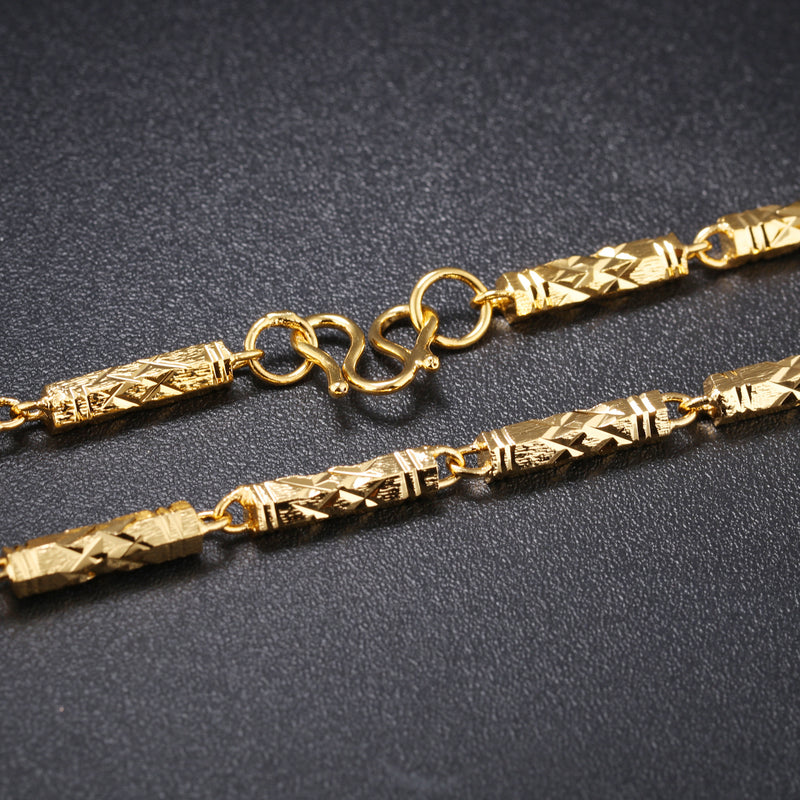 18K Duracell King Men's Electroplated Bamboo Necklace 51cm