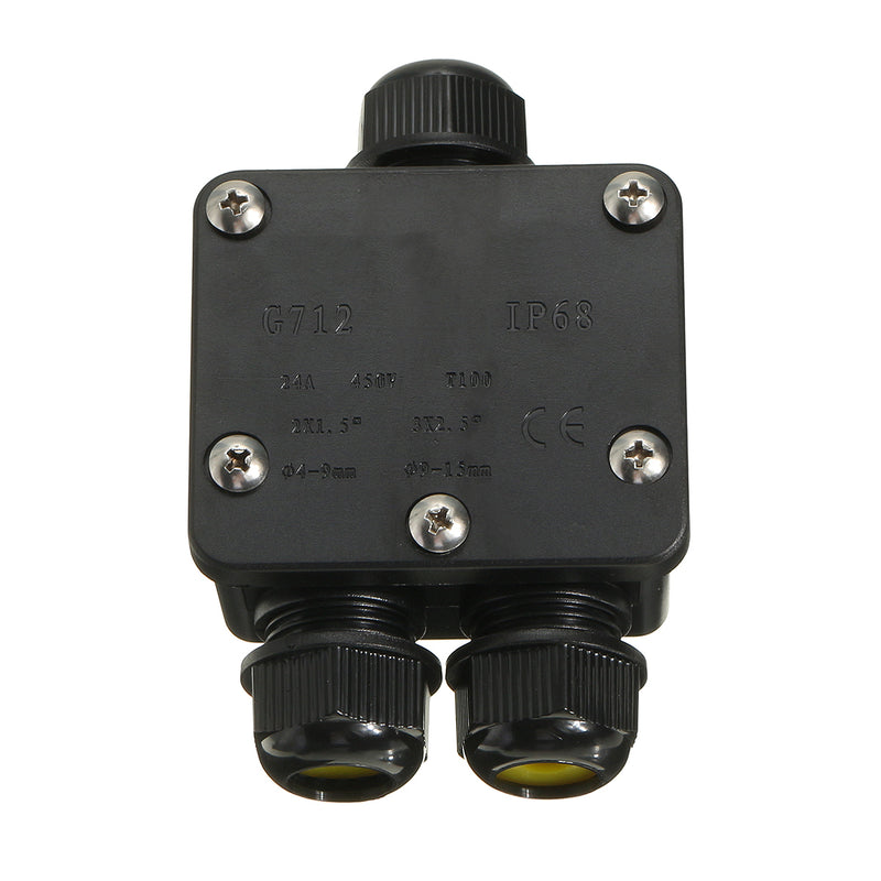 3 Way Waterproof Junction Case Box Electrical Cable Wire Line Connector W/ Terminal