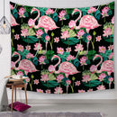 Flamingo Tapestry Wall Blanket Plants Flower Polyester Tablecloth Wall Hanging Table Runner Home