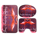 180x180cm Flamingo Valentine's Day Bathroom Shower Curtains Toliet Mat Rug + Hook