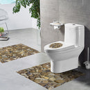 Bathroom Toilet Special 3 Pcs Set PVC Waterproof for 2 Styles Non-slip Wall Sticker