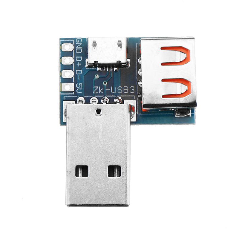3pcs USB Adapter Board Micro USB to USB Female Connector Male to Female Header 4P 2.54mm