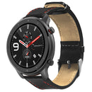 Red Thread Single Leather Watch Band Watch Strap for 47mm Amazfit GTR Smart Watch