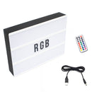 DIY Alphabet Symbol Card Night Light Remote Control Timing Dimming A4 LED Box Advertising Lamp