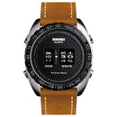 SKMEI 1516 Business Style Creative Dial Minute Hour Adjust Leather Strap Waterproof Quartz Watch Men Watch