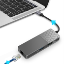 Bakeey 7-in-1 USB-C Docking Station Hub Adapter with 2 * USB 3.0/100W Type-C PD/4K HD Display/Gigabit Ethernet port/TF Card Reader/Camera Card Reader