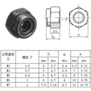 M3x0.5mm Zinc Plated Self-locking Nylon Insert Hex Lock Nuts Black 100pcs