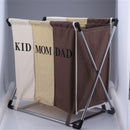 X-shape Foldable Dirty Laundry Baskets Organizer Collapsible 3 Grids Dirty Clothes Storage Waterproof Large Laundry Hamper