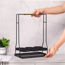 Iron Bottle Holder Carry Rack Box Case Kitchen Storage Stand Shelf