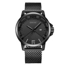 BREAK 3301 Calendar Sport Men Wrist Watch Simple Design Stainless Steel Quartz Watches