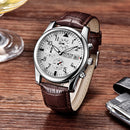 NORTH N-7718 Calendar Business Style Men Wrist Watch Working-dials Leather Strap Quartz Watch