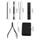 12 Pcs Nail Clipper Set Stainless Steel Leather Black Nail Art Set