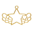 12pcs Gold Key Open Bezel Pendant Zinc Alloy UV Resin Frame Crafts DIY Pendant