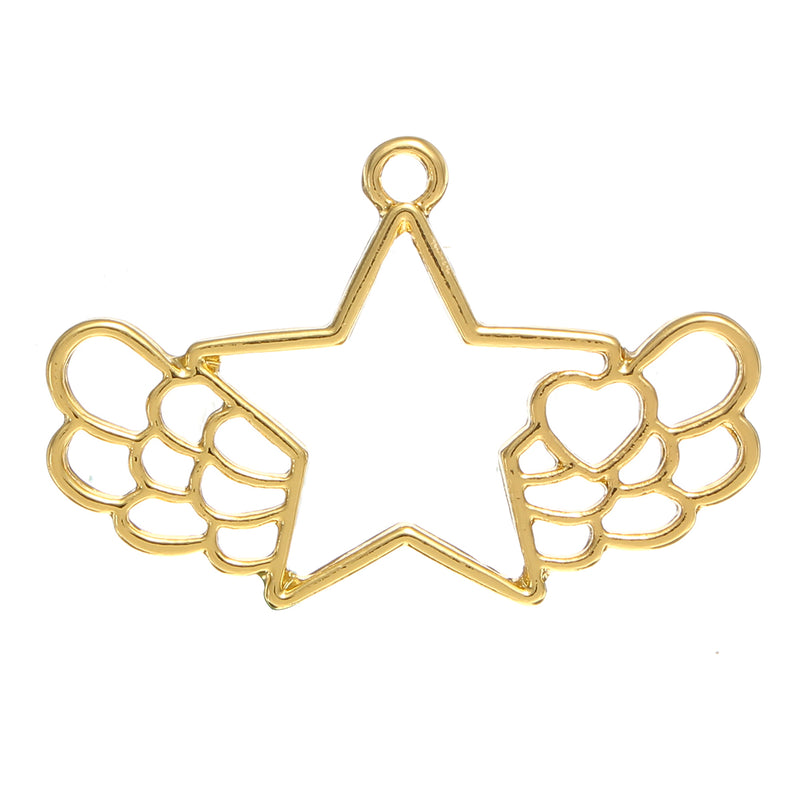 12pcs Gold Key Open Bezel Pendant Zinc Alloy UV Resin Frame Crafts DIY Pendant